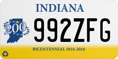 IN license plate 992ZFG