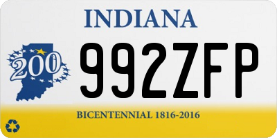 IN license plate 992ZFP