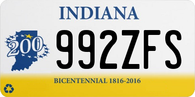 IN license plate 992ZFS