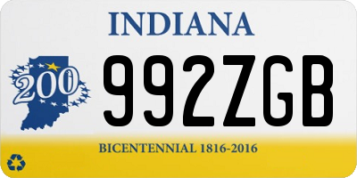 IN license plate 992ZGB