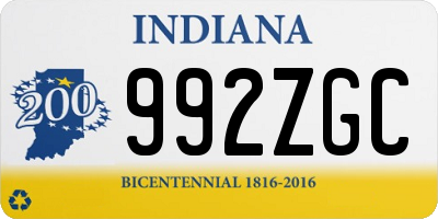 IN license plate 992ZGC