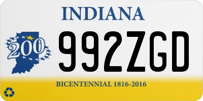 IN license plate 992ZGD