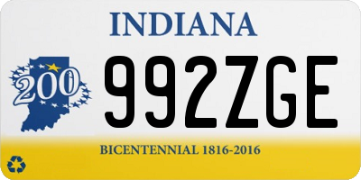 IN license plate 992ZGE