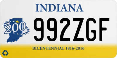 IN license plate 992ZGF