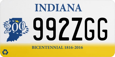 IN license plate 992ZGG