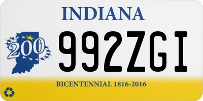 IN license plate 992ZGI