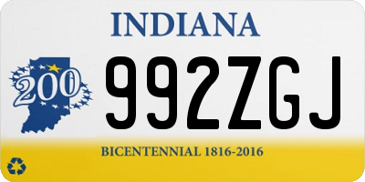 IN license plate 992ZGJ