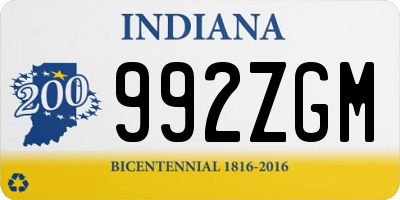 IN license plate 992ZGM