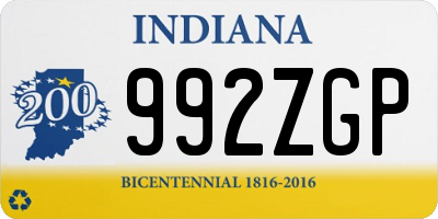 IN license plate 992ZGP