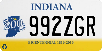 IN license plate 992ZGR