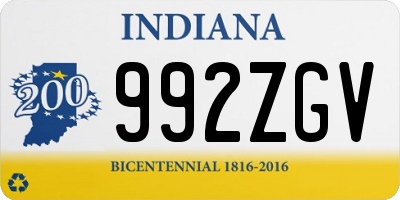 IN license plate 992ZGV