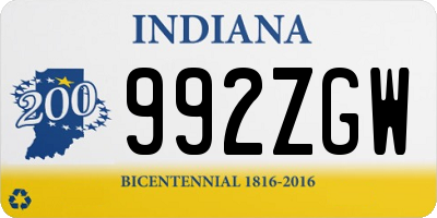 IN license plate 992ZGW