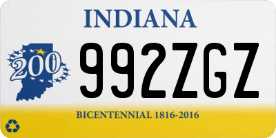 IN license plate 992ZGZ