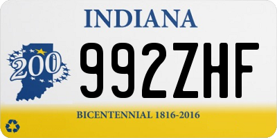 IN license plate 992ZHF