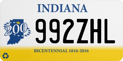 IN license plate 992ZHL