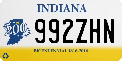 IN license plate 992ZHN