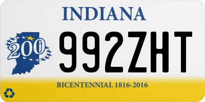 IN license plate 992ZHT