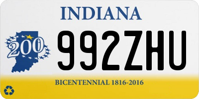 IN license plate 992ZHU