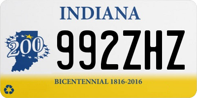 IN license plate 992ZHZ