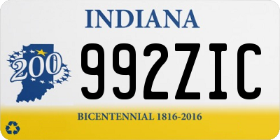 IN license plate 992ZIC