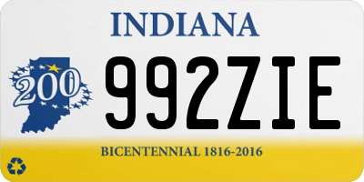 IN license plate 992ZIE