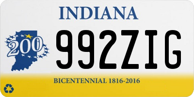 IN license plate 992ZIG