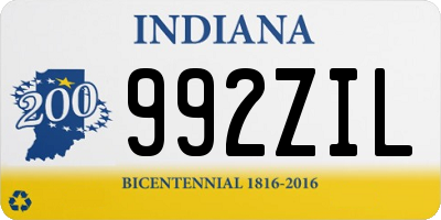 IN license plate 992ZIL