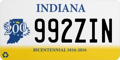 IN license plate 992ZIN