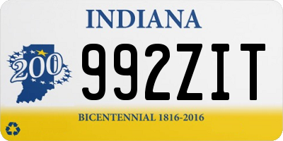 IN license plate 992ZIT