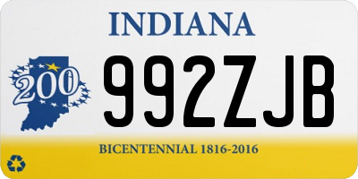 IN license plate 992ZJB