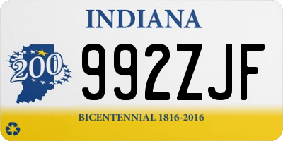 IN license plate 992ZJF