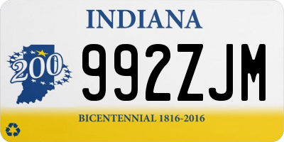 IN license plate 992ZJM