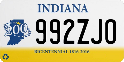 IN license plate 992ZJO