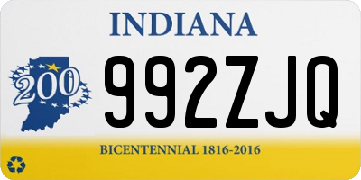 IN license plate 992ZJQ