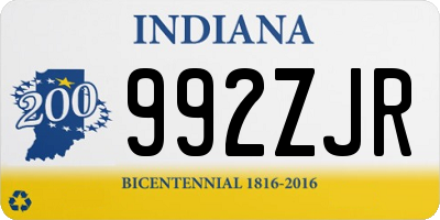 IN license plate 992ZJR