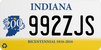 IN license plate 992ZJS