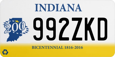 IN license plate 992ZKD