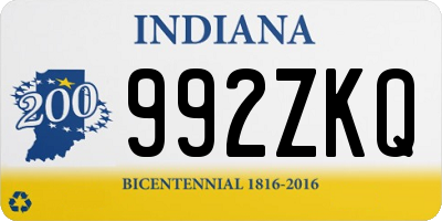 IN license plate 992ZKQ