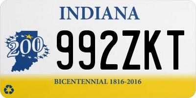 IN license plate 992ZKT