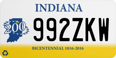 IN license plate 992ZKW