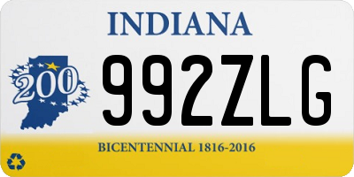 IN license plate 992ZLG