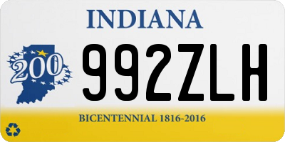 IN license plate 992ZLH