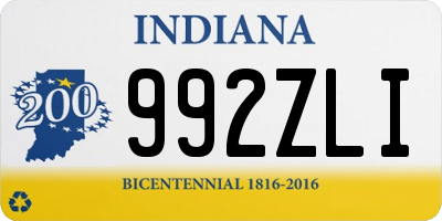 IN license plate 992ZLI