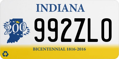 IN license plate 992ZLO