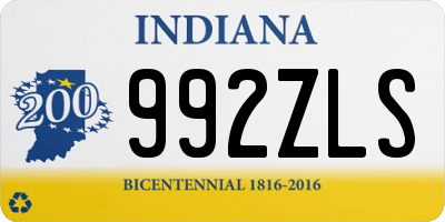 IN license plate 992ZLS