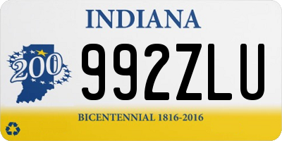 IN license plate 992ZLU