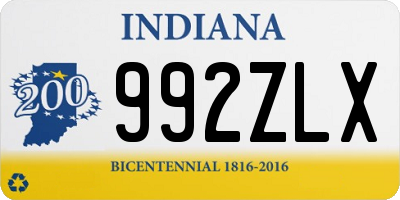 IN license plate 992ZLX