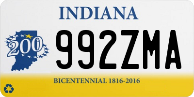 IN license plate 992ZMA