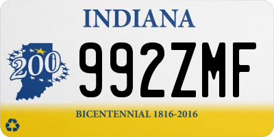 IN license plate 992ZMF