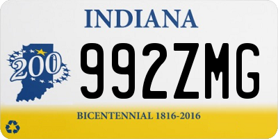 IN license plate 992ZMG